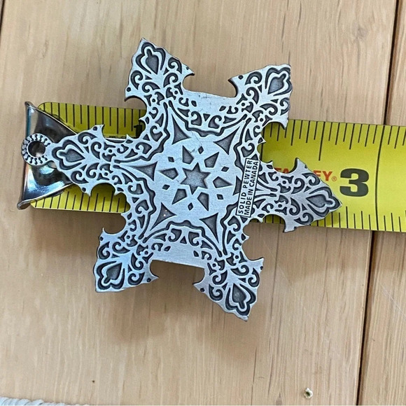 Pewter Christmas Holiday Snowflake Ornament - Picture 5 of 6